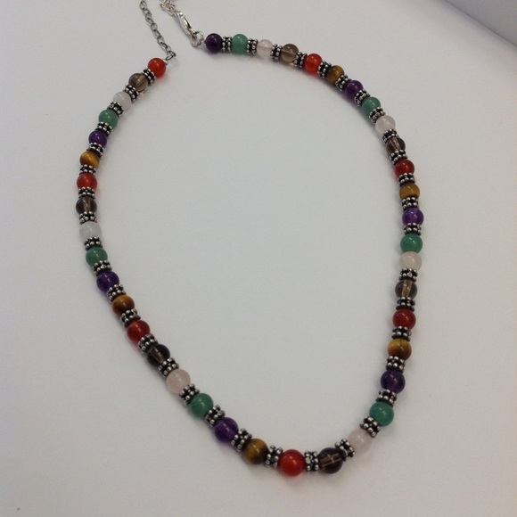 💝 💯Genuine Gemstones & Sterling Silver Necklace - Picture 2 of 3